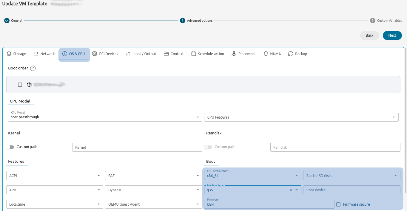 Setting up UEFI boot after oneswap migration