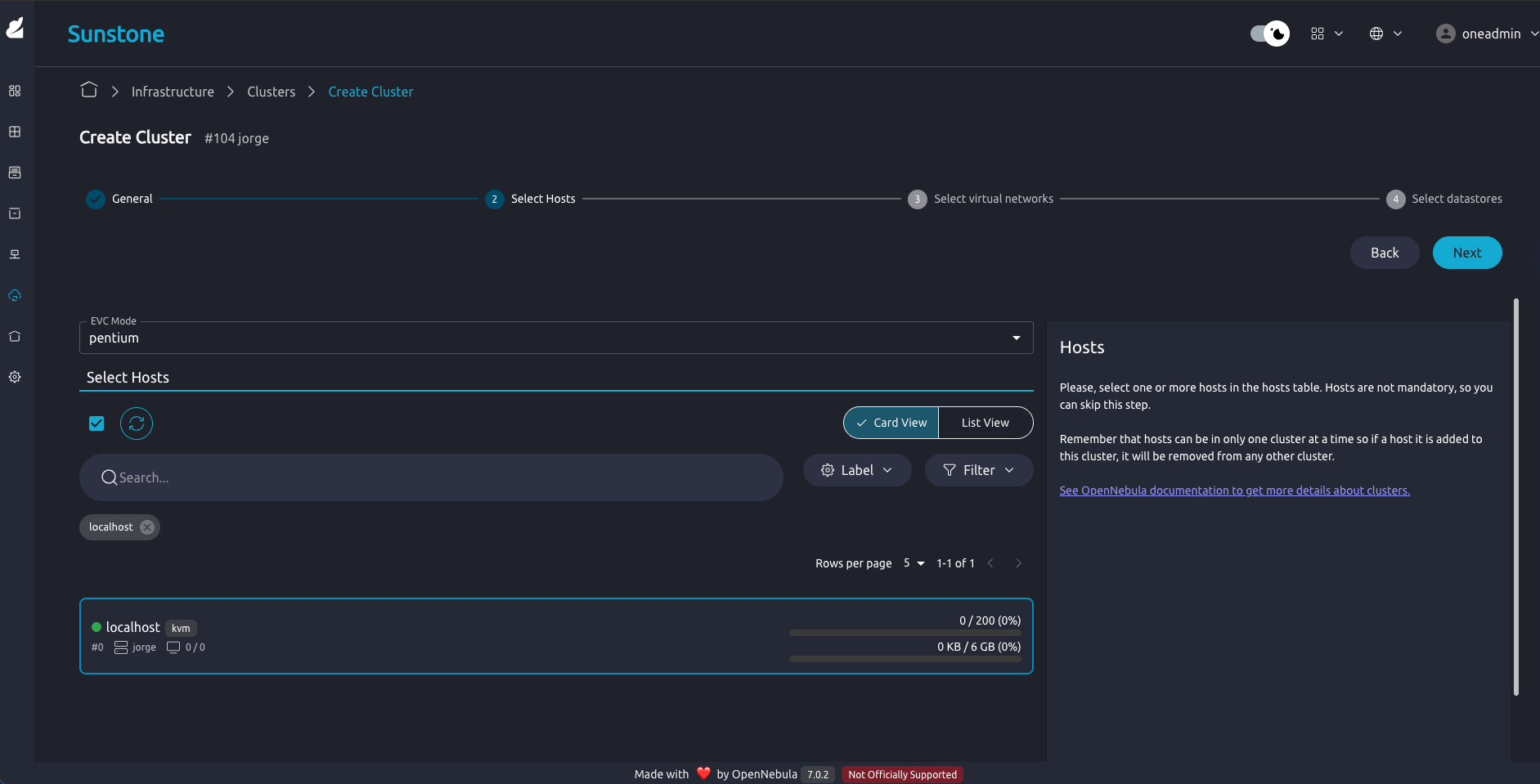 Update cluster EVC mode