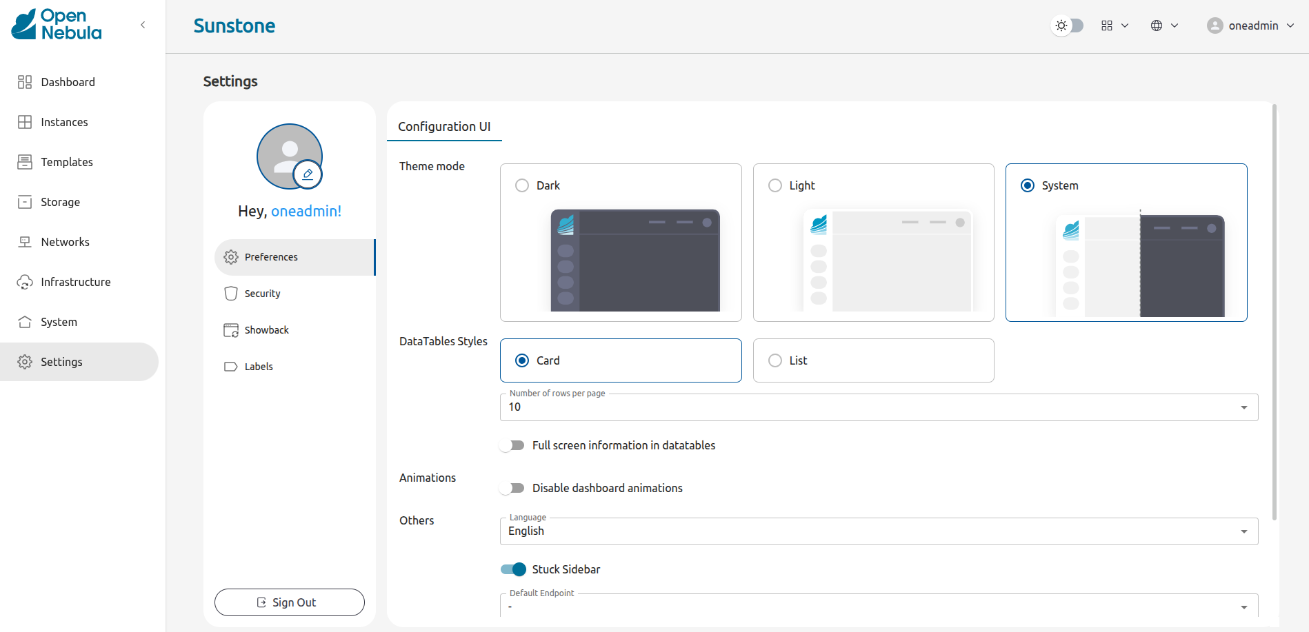 fireedge_sunstone_settings