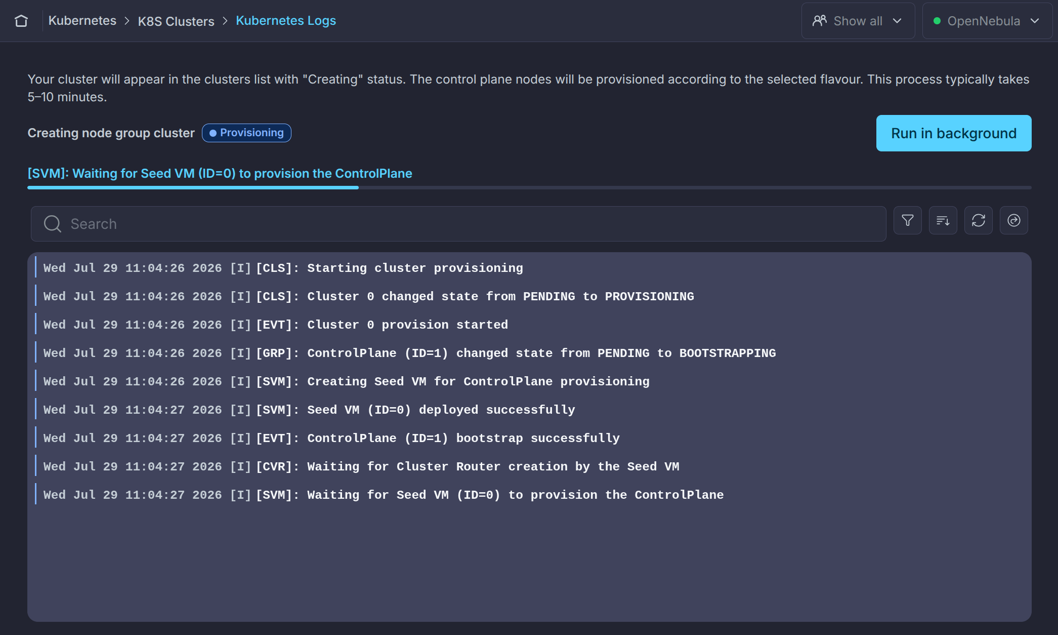 OneKS Quickstart create K8s cluster