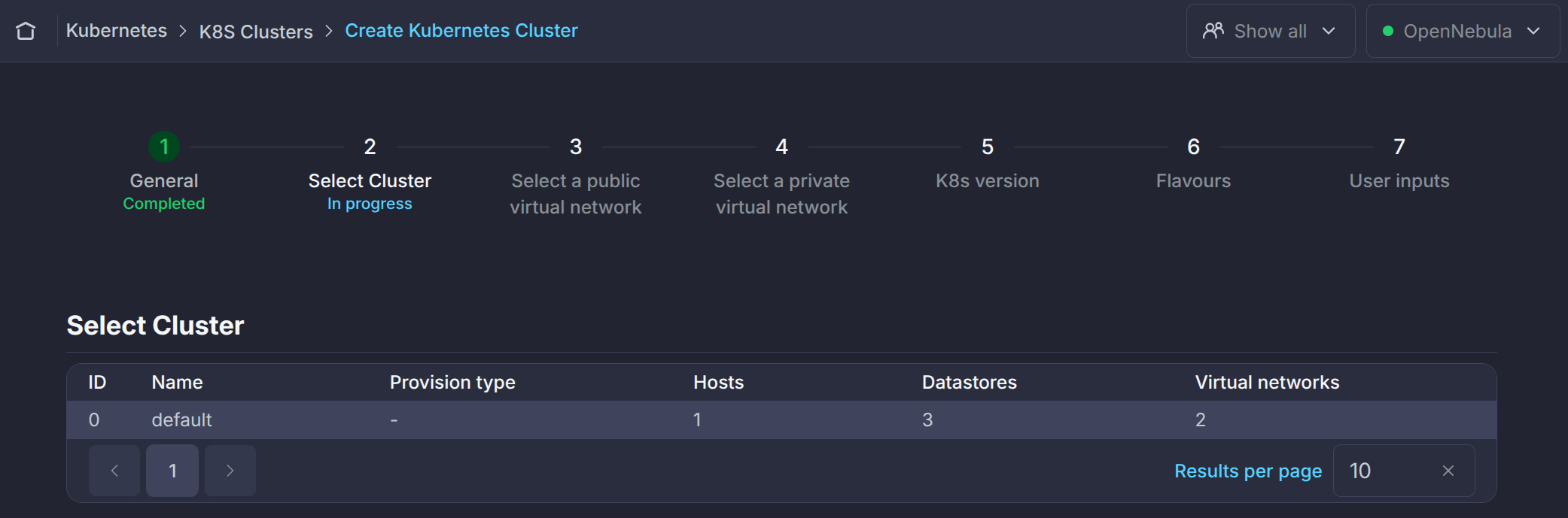 OneKS Quickstart create K8s cluster