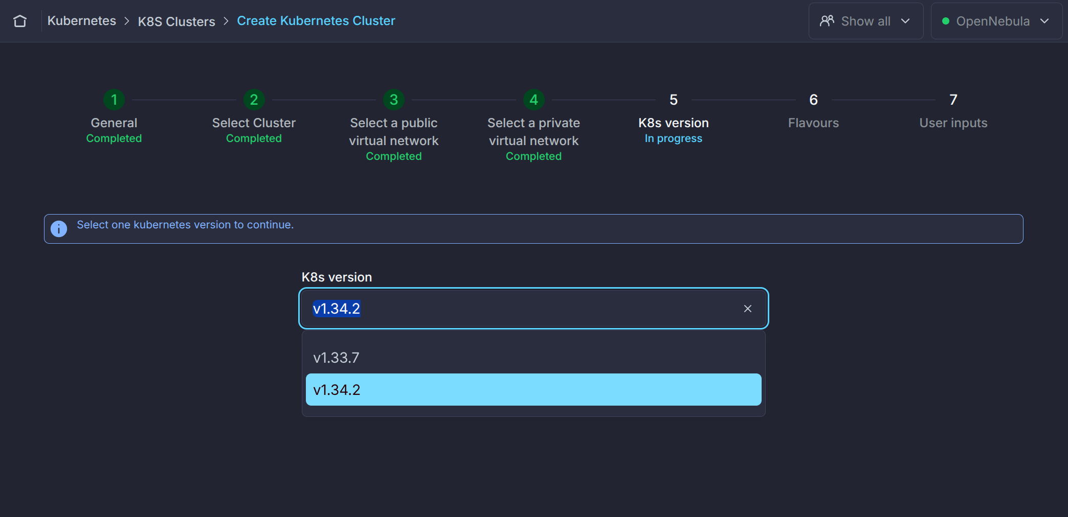 OneKS Quickstart create K8s cluster