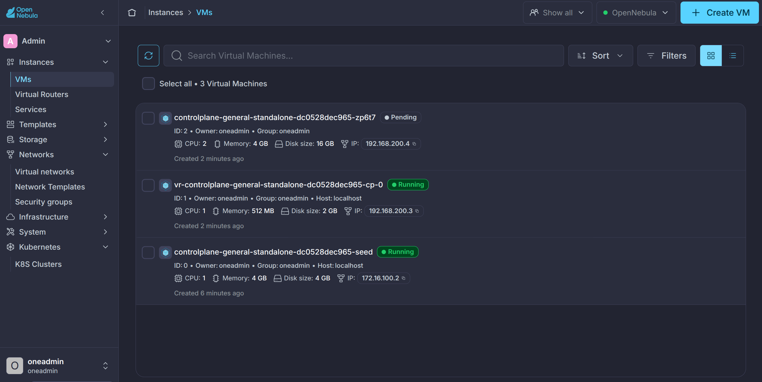 OneKS Quickstart create K8s cluster