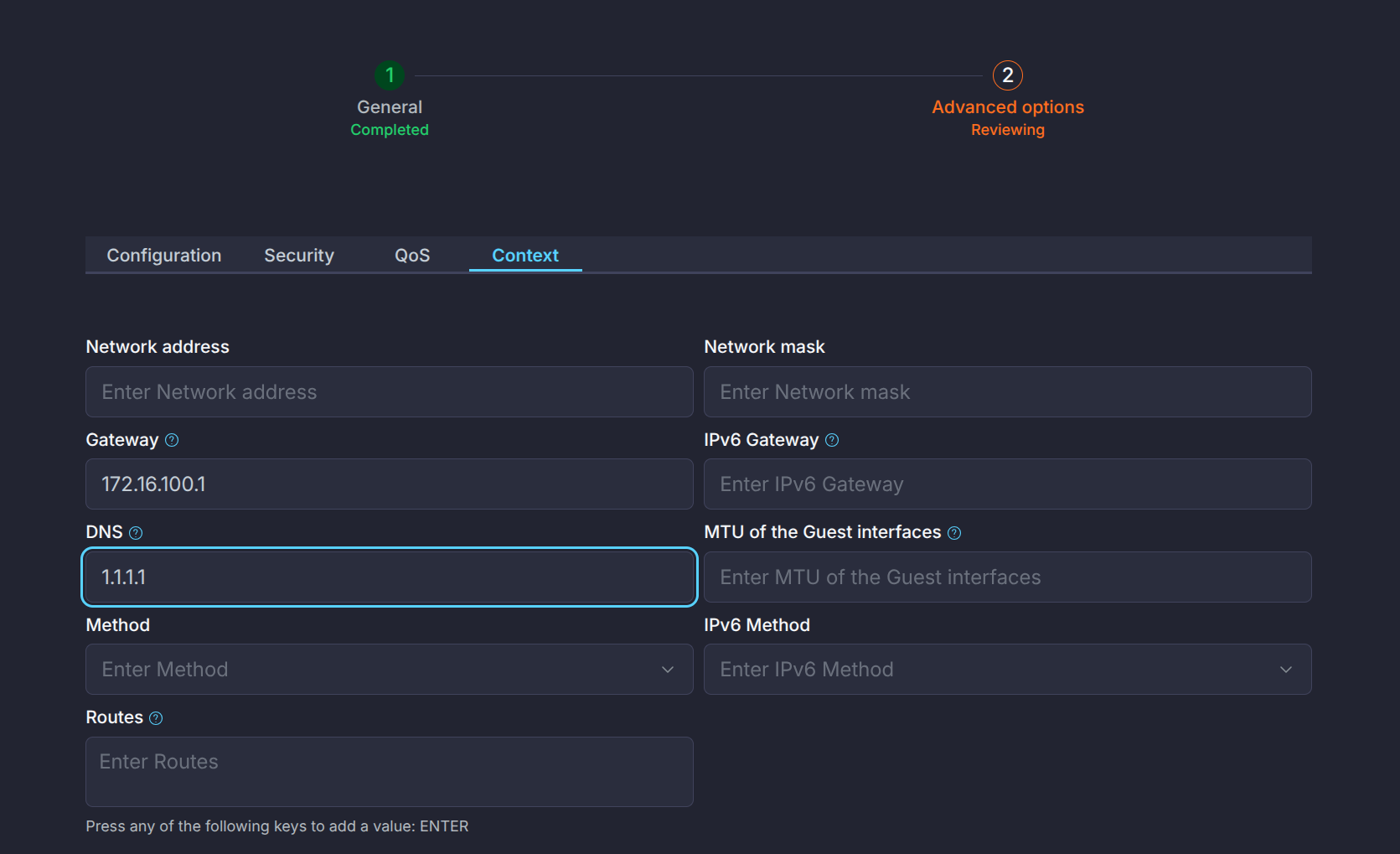 OneKS Quickstart update vnet