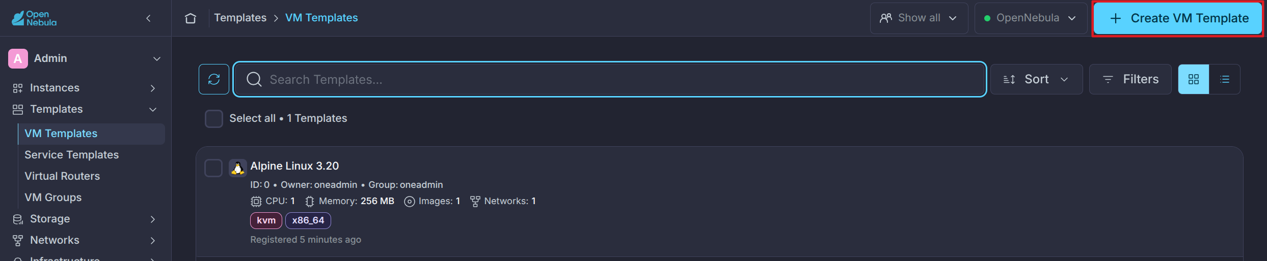Create VM template