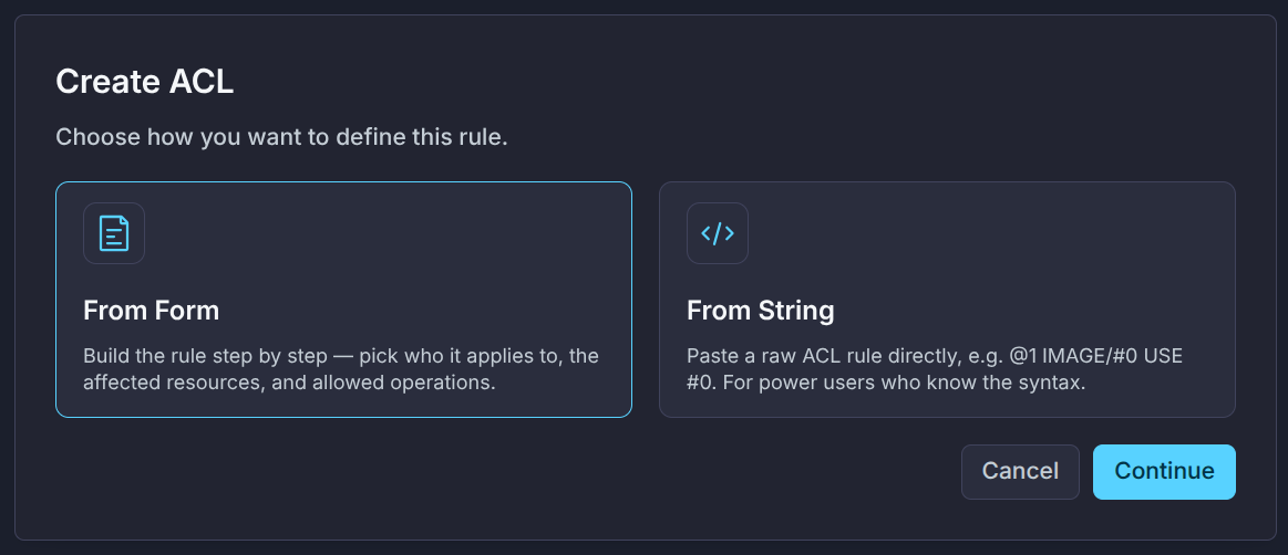 Sunstone create ACL from form