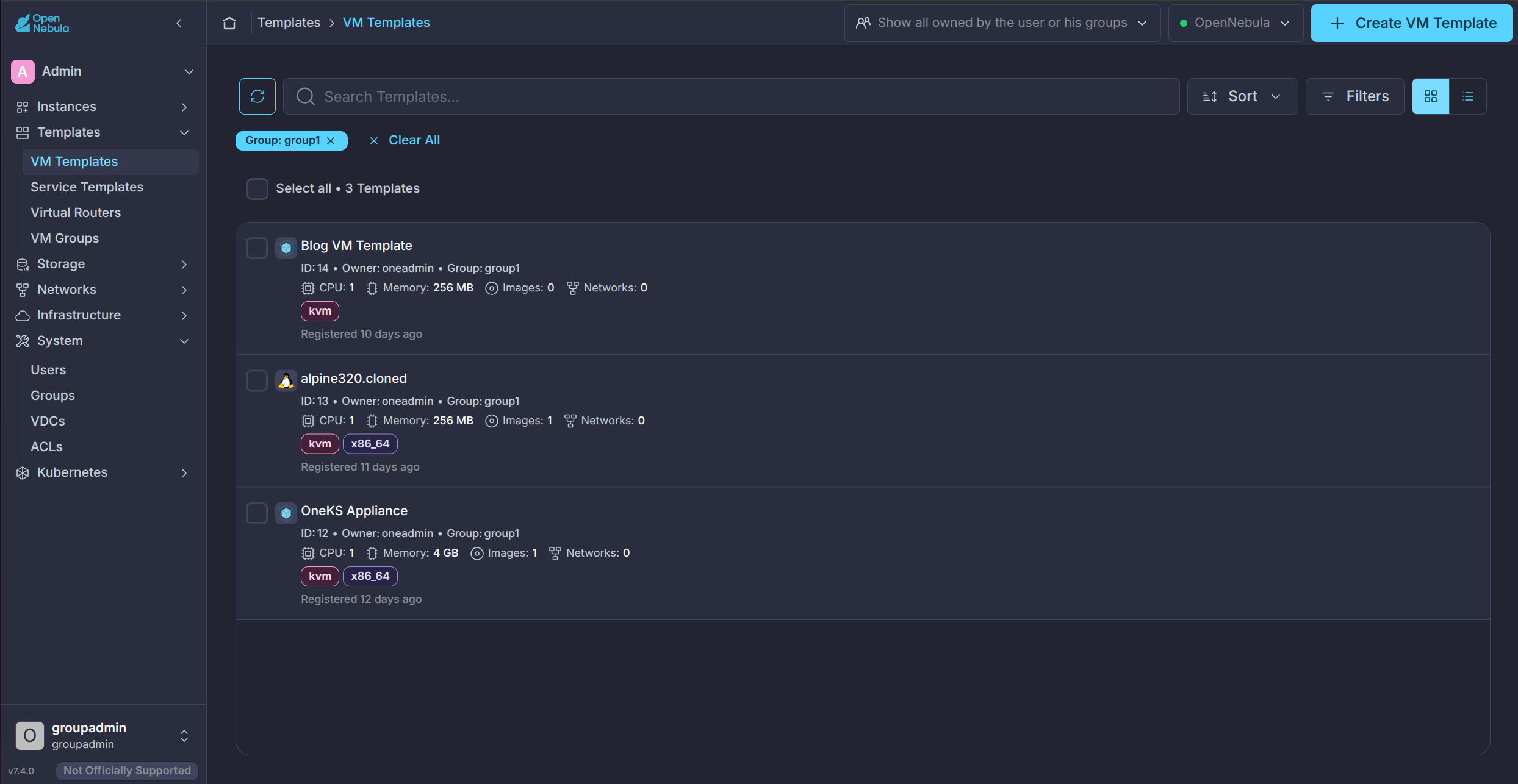 Group Admin View