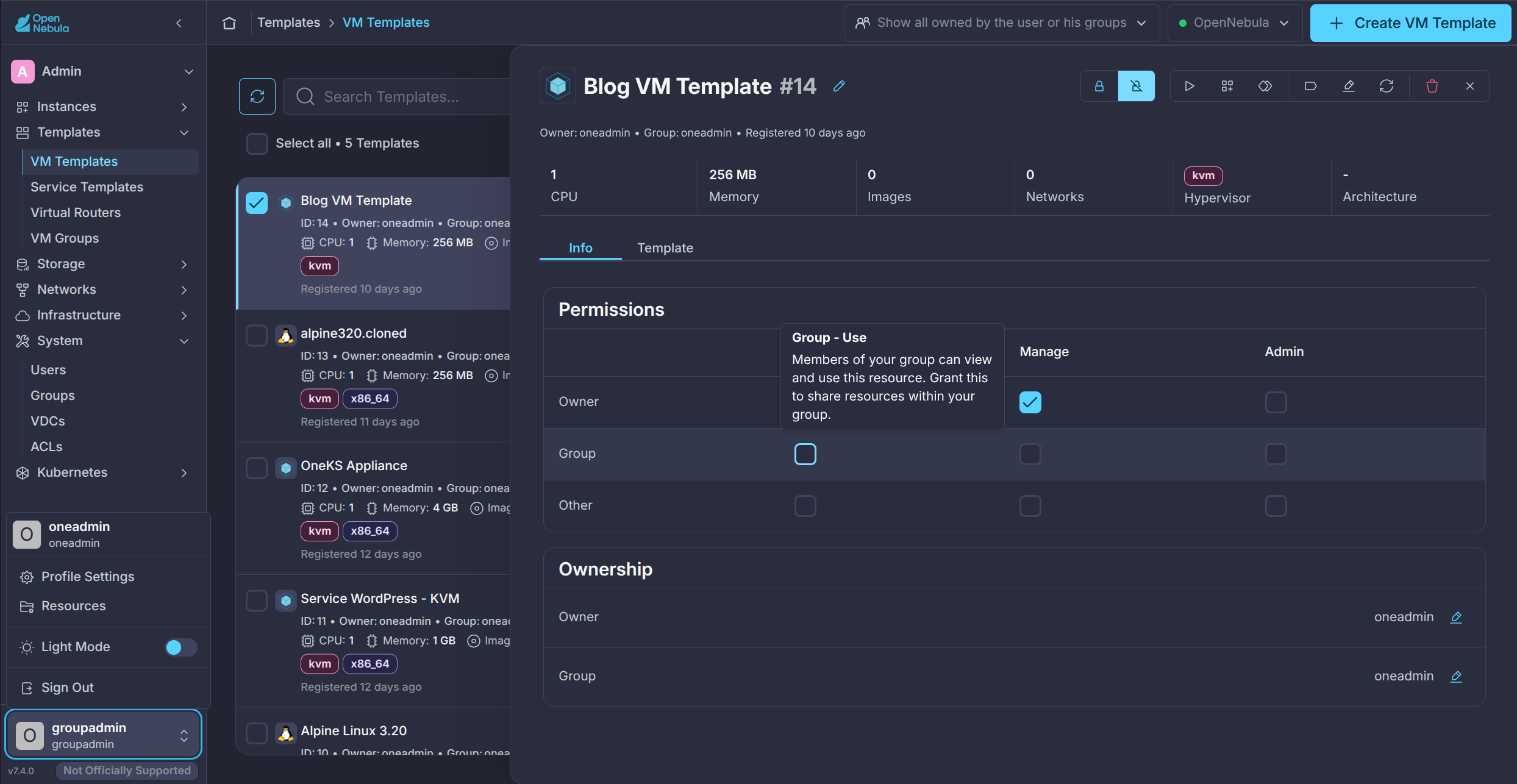 Group Admin View