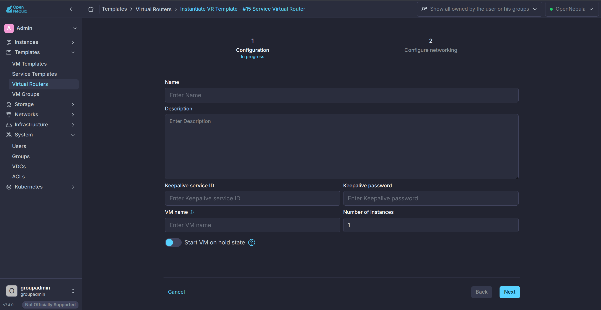 Group Admin View