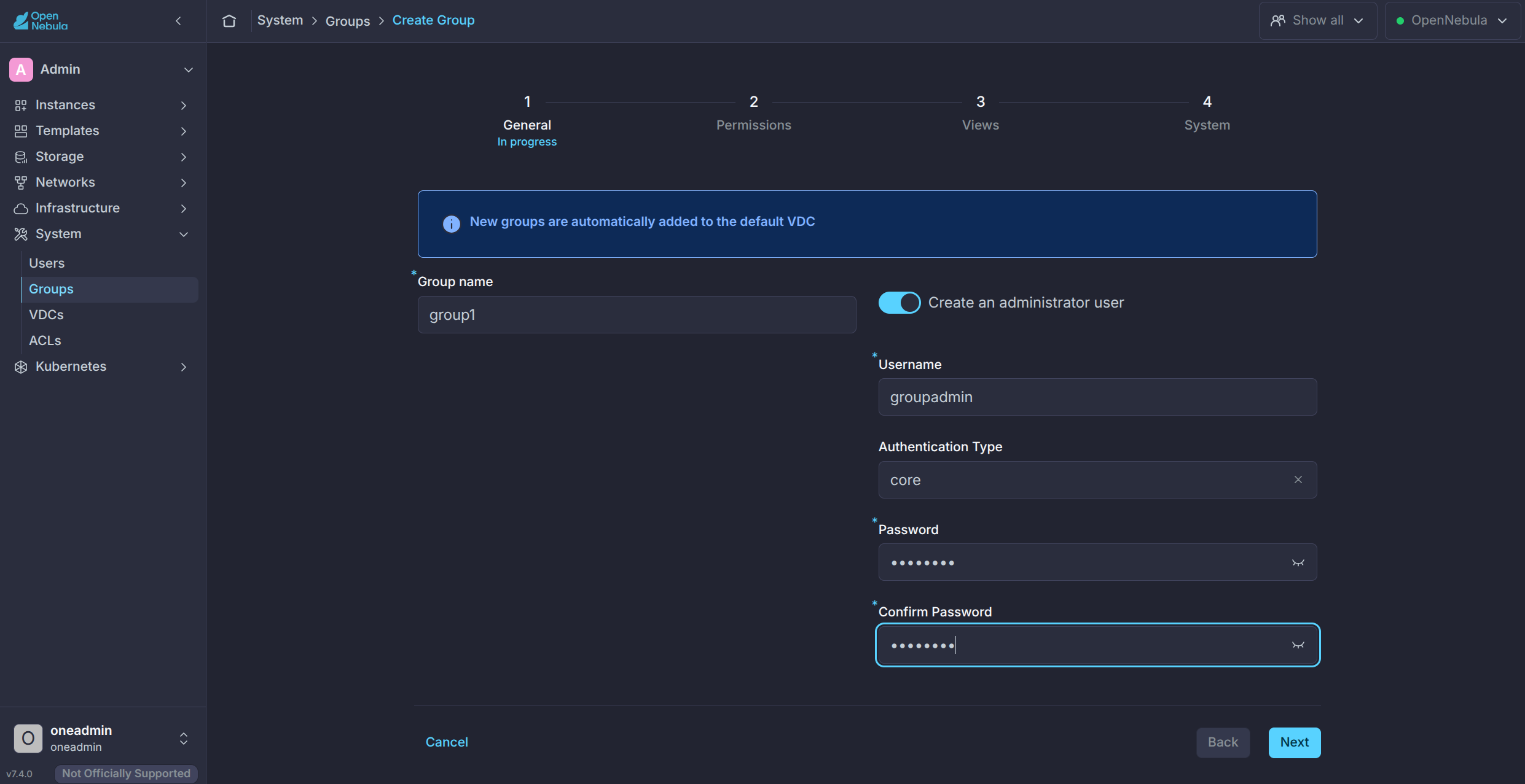 Create group