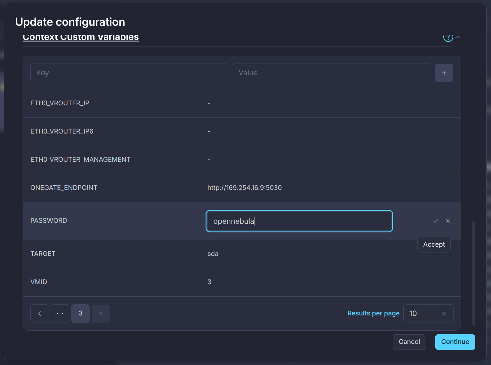 Update VM password