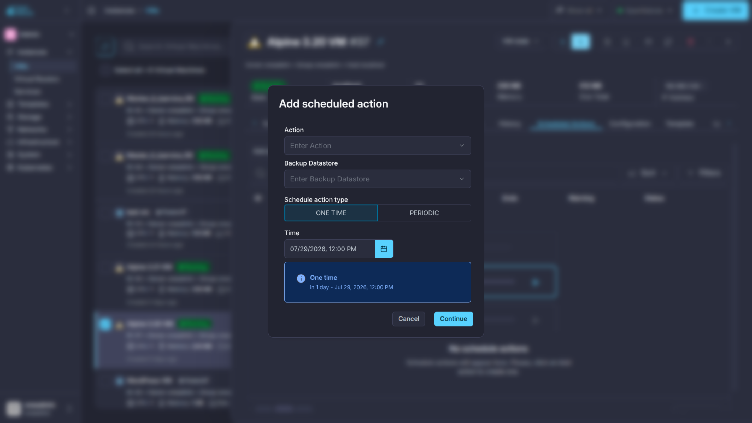 Schedule VM backup