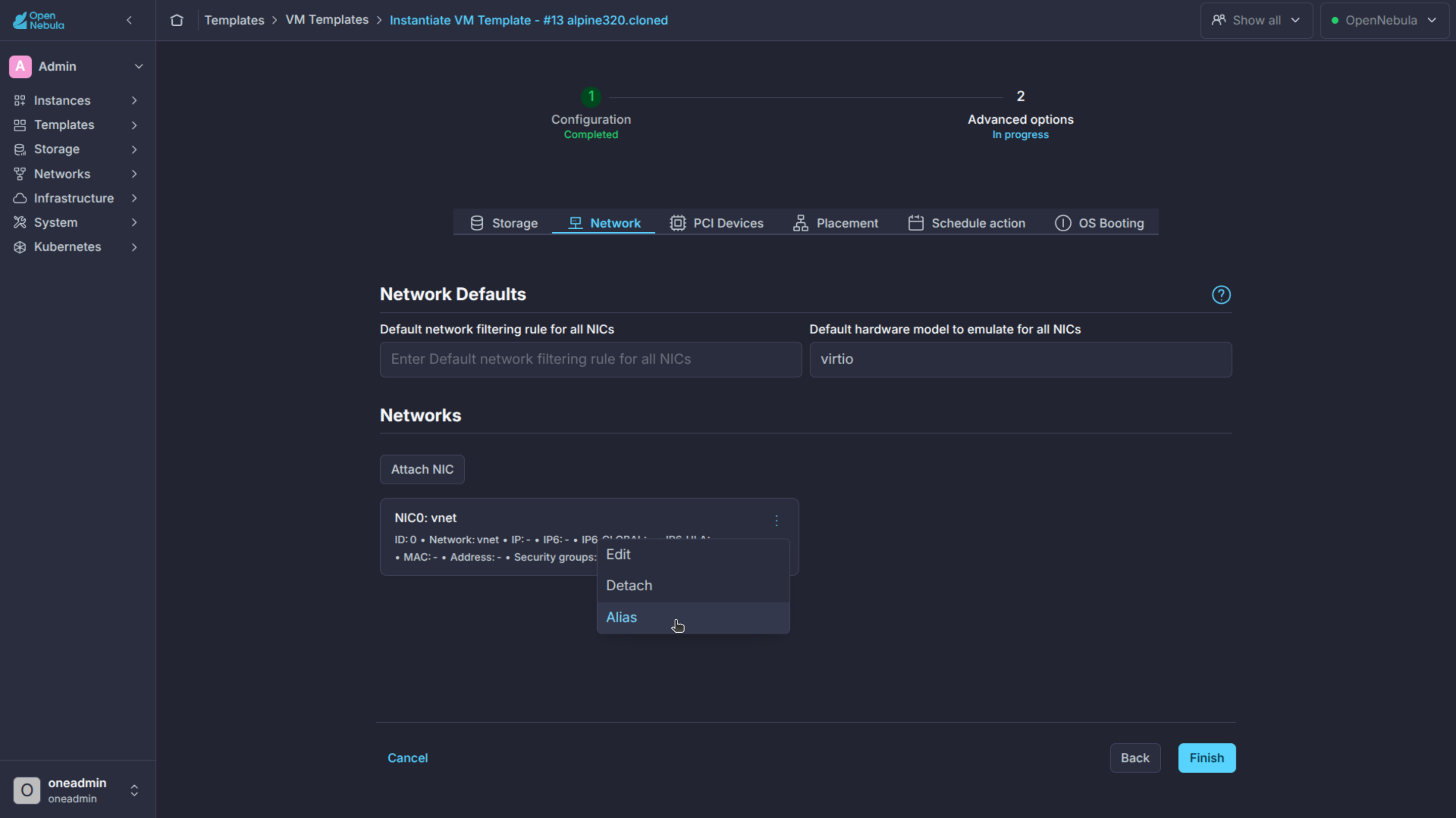 Sunstone network alias option